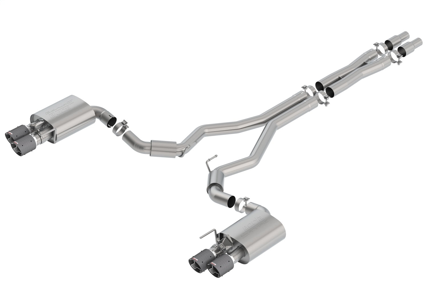 Borla 18-23 Ford Mustang GT 5.0L AT/MT 3in S-Type Catback Exhaust Carbon Fiber Tips w/ Valves