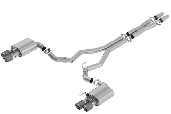 Borla 18-23 Ford Mustang GT 5.0L AT/MT 3in Atak Catback Exhaust w/ Valves (Carbon Fiber Tip)