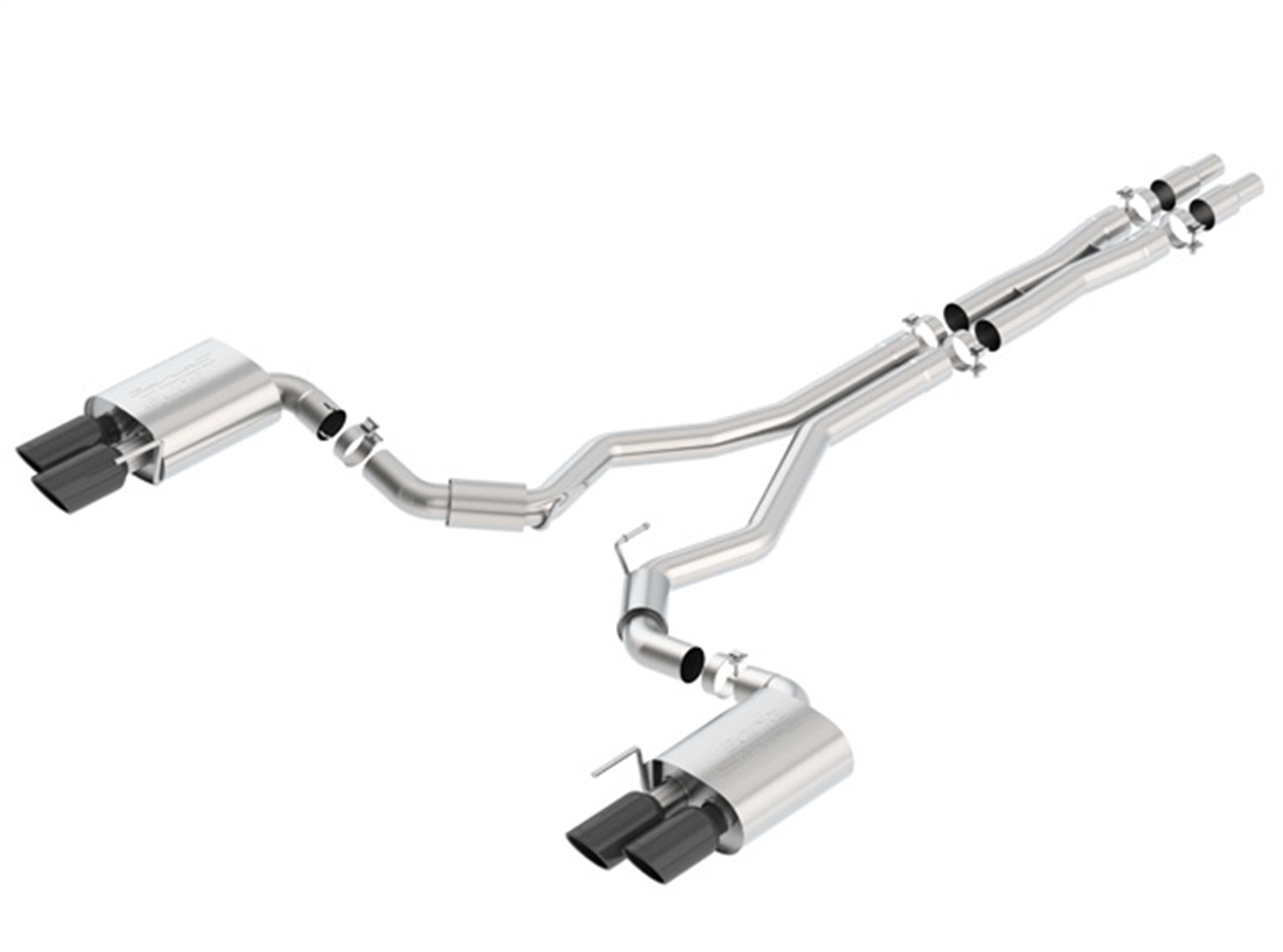 Borla 18-23 Ford Mustang GT (A/T / M/T) 3in S-Type Catback Exhaust w/o Valves w/ Black Chrome Tips