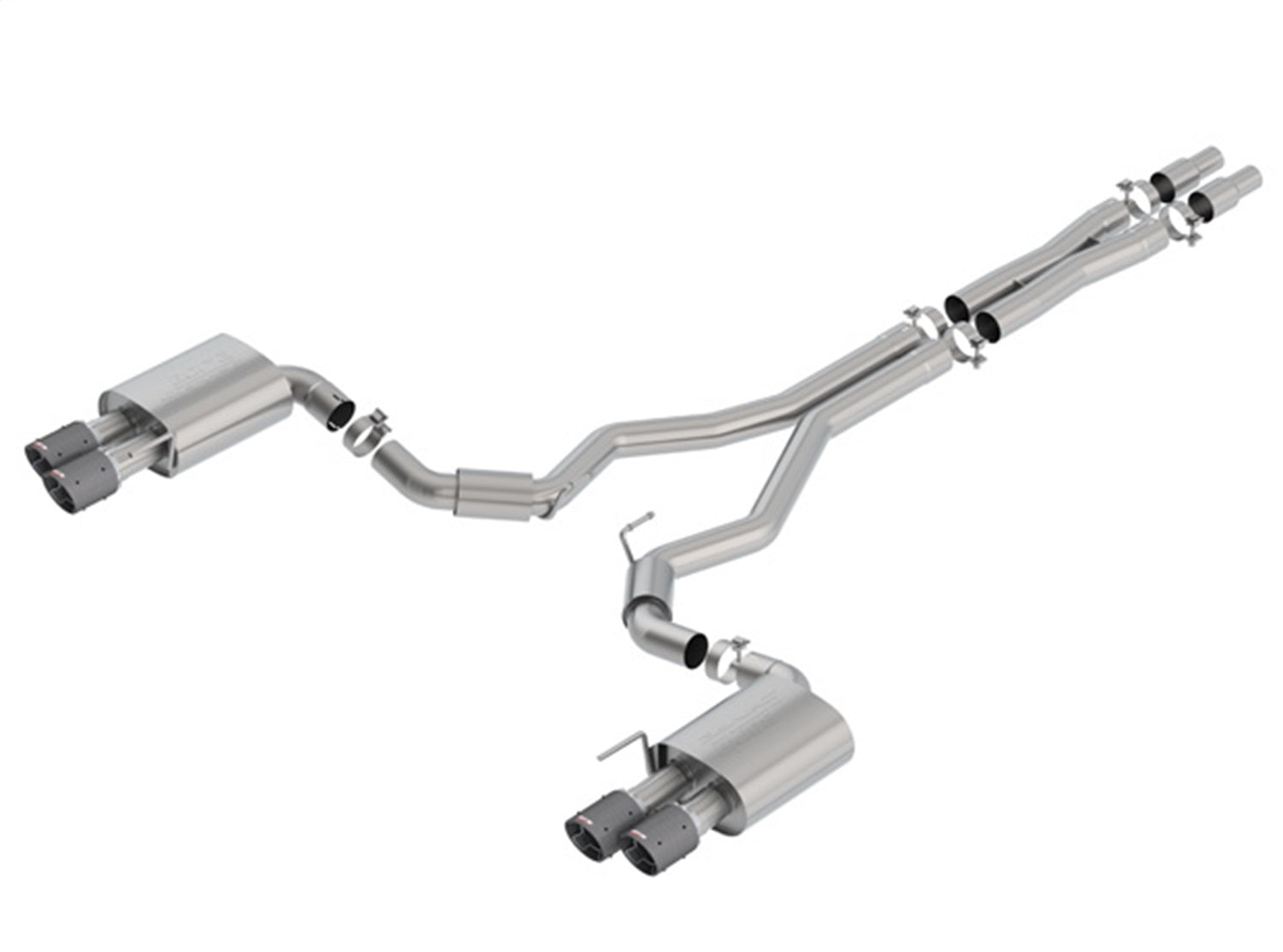 Borla 18-23 Ford Mustang GT 5.0L AT/MT (w/o Valves) S-Type 3in Cat-Back Exhaust w/Carbon Fiber Tips