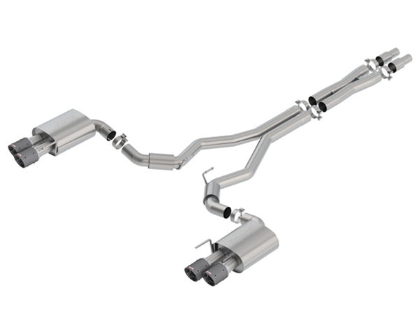 Borla 18-23 Ford Mustang GT 5.0L AT/MT (w/o Valves) S-Type 3in Cat-Back Exhaust w/Carbon Fiber Tips