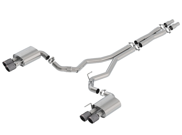 Borla 18-23 Ford Mustang GT 5.0L Coupe w/o Valves ATAK 3in Cat-Back Exhaust-Blk Carbon Fiber Tips
