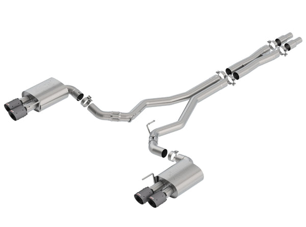 Borla 18-23 Ford Mustang GT 5.0L Coupe w/o Valves ATAK 3in Cat-Back Exhaust-Blk Carbon Fiber Tips