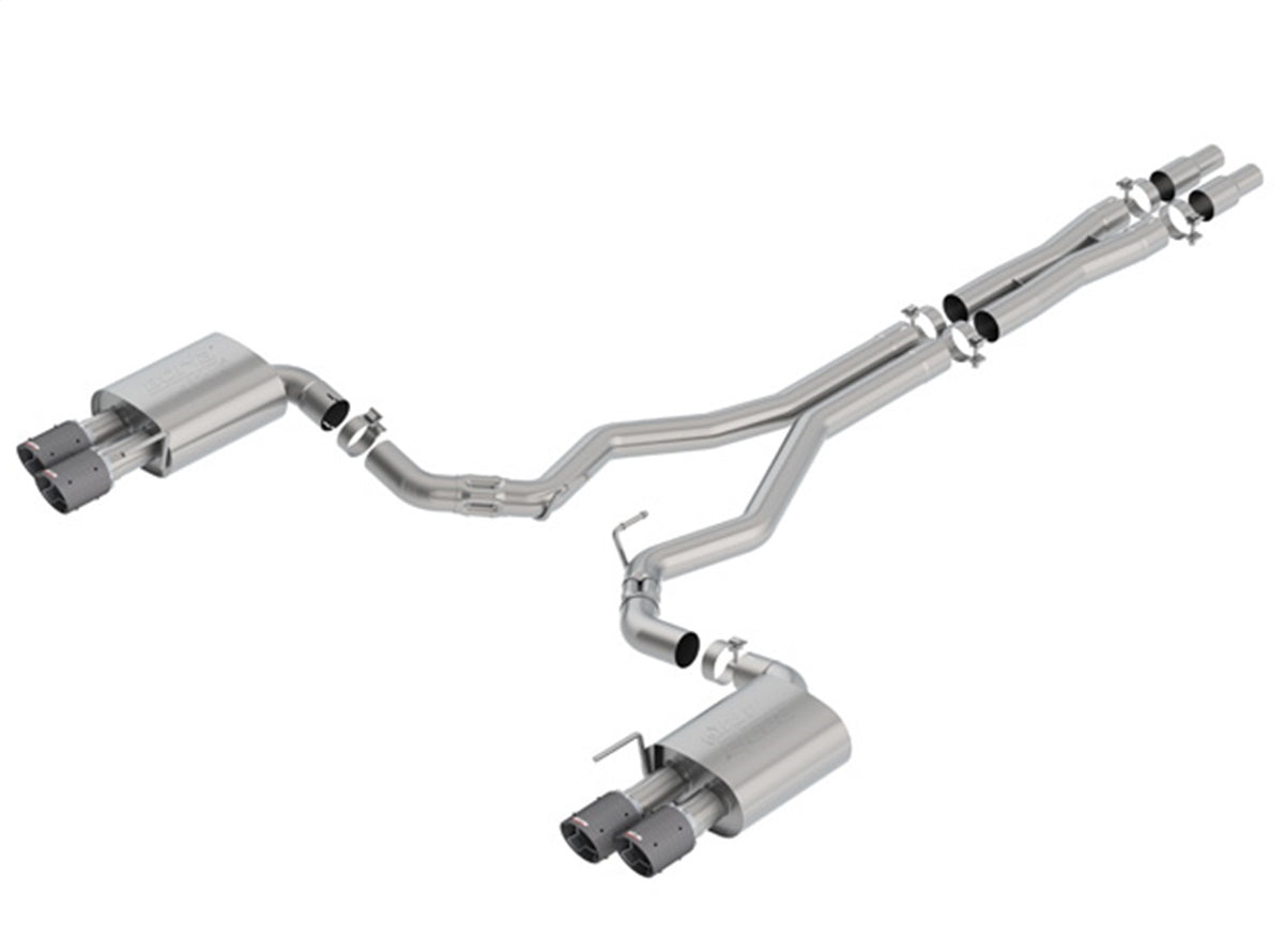 Borla 18-23 Ford Mustang GT 5.0L AT/MT (w/o Valves) ATAK 3in Cat-Back Exhaust w/Carbon Fiber Tips