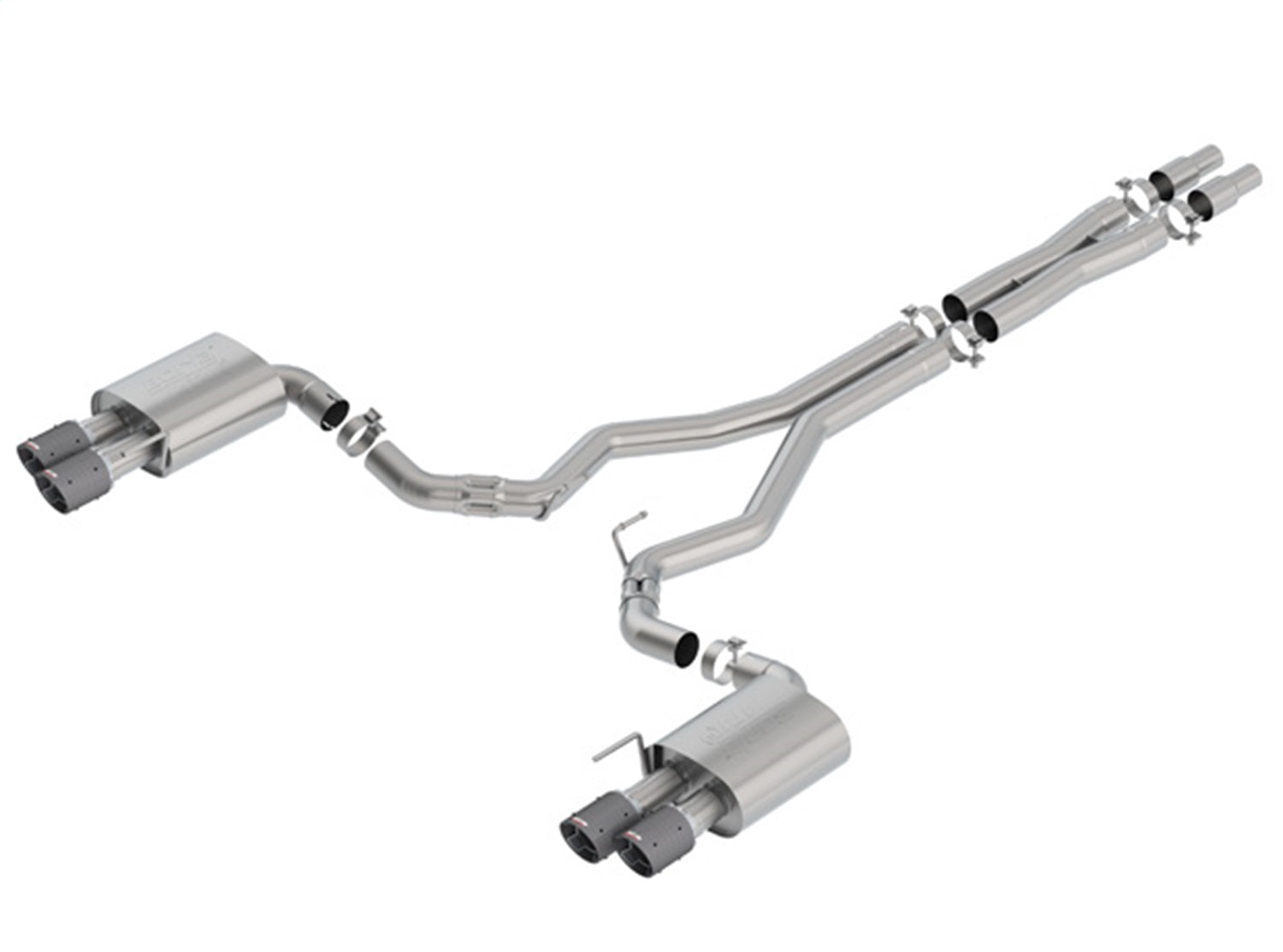 Borla 18-23 Ford Mustang GT 5.0L AT/MT (w/o Valves) ATAK 3in Cat-Back Exhaust w/Carbon Fiber Tips