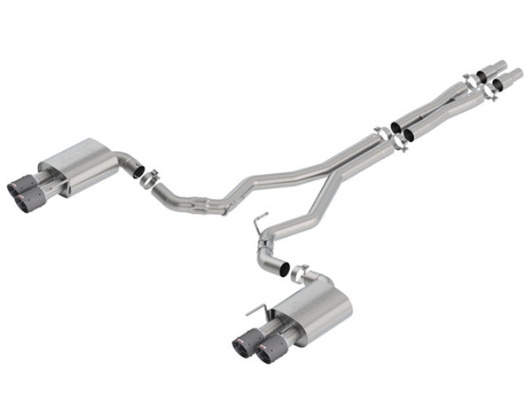 Borla 18-23 Ford Mustang GT 5.0L AT/MT (w/o Valves) ATAK 3in Cat-Back Exhaust w/Carbon Fiber Tips