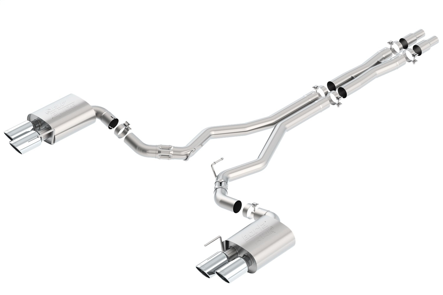Borla 18-23 Ford Mustang GT 5.0L AT/MT (w/o Valves) ATAK 3in Cat-Back Exhaust w/Polished Tips