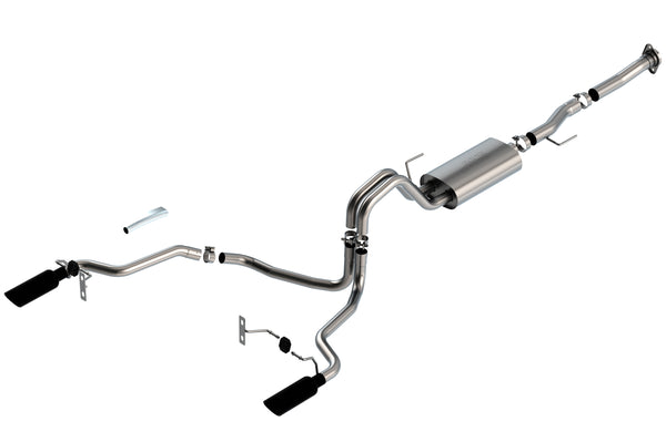 Borla F-150 2021 5.0L 2dr RC SB (122.8 WB) XL/XLT 3/2.25 SRE Cat-Back S-Type Black Chrome Tips