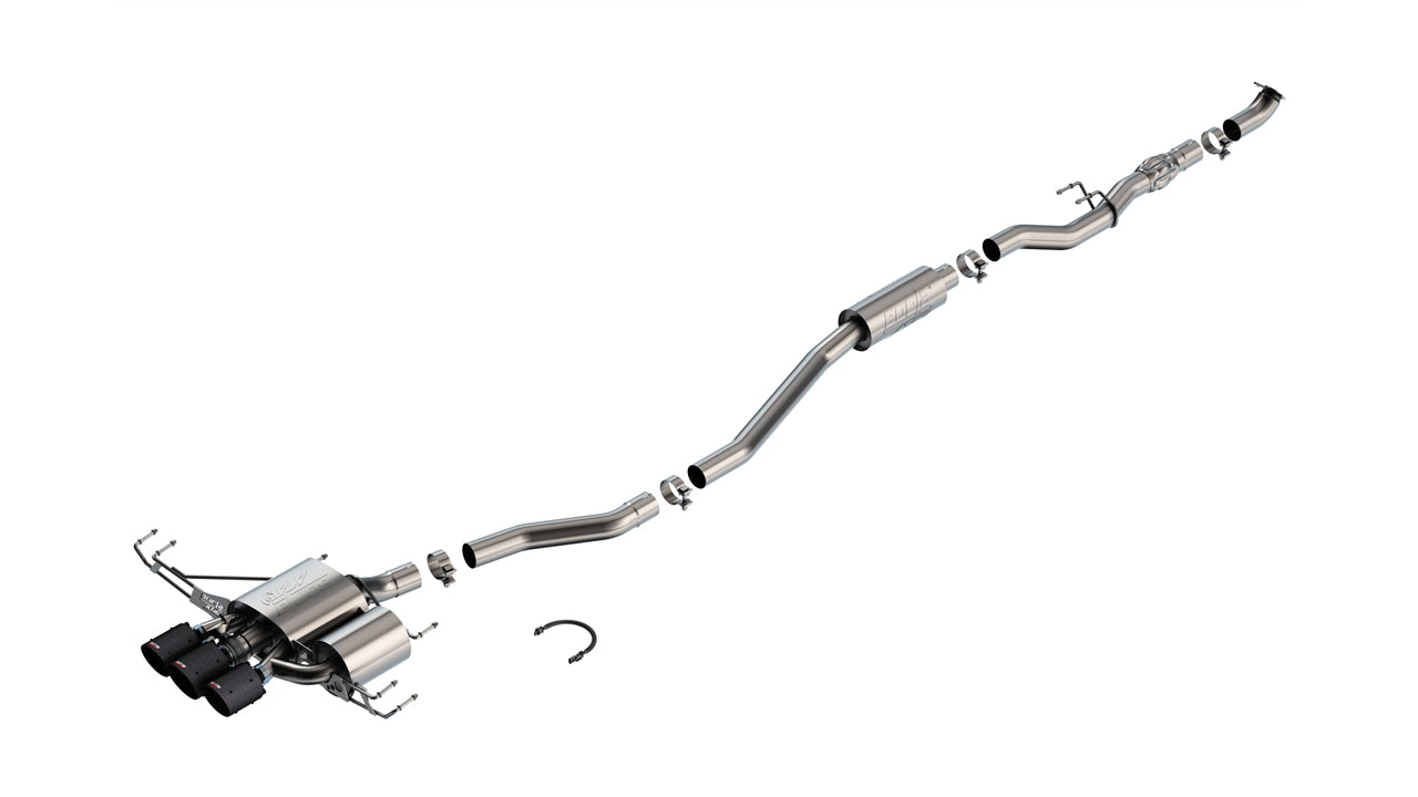 Borla 23-25 Honda Civic Type R MT ATAK Catback Exhaust w/ 4in Black Anodized Carbon Fiber Tips