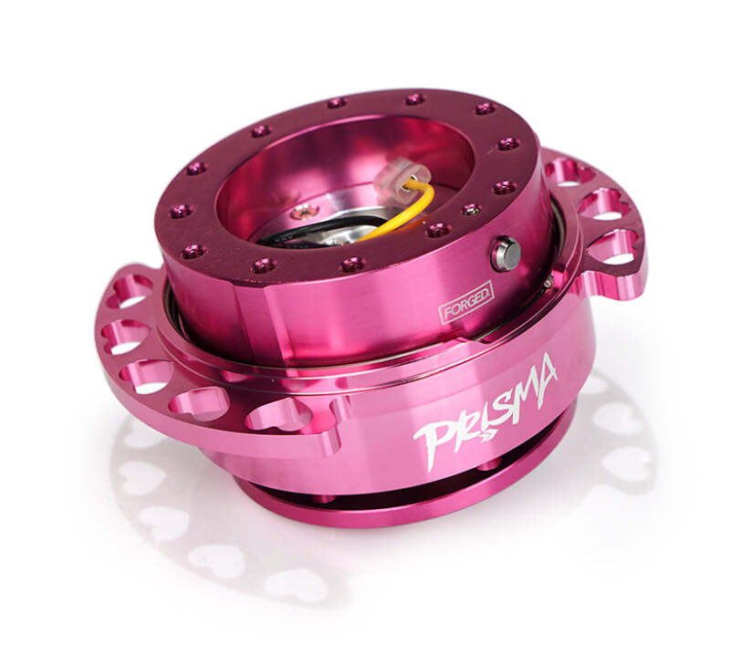 NRG Quick Release Kit - Pink Body/ Pink Heart Cutout Ring - SRK-222PK-PK - front view