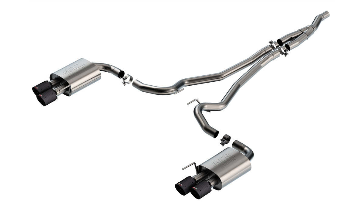 Borla 2024 Ford Mustang 2.3L Ecoboost ATAK Catback Exhaust CF BA w/ Quad Tips