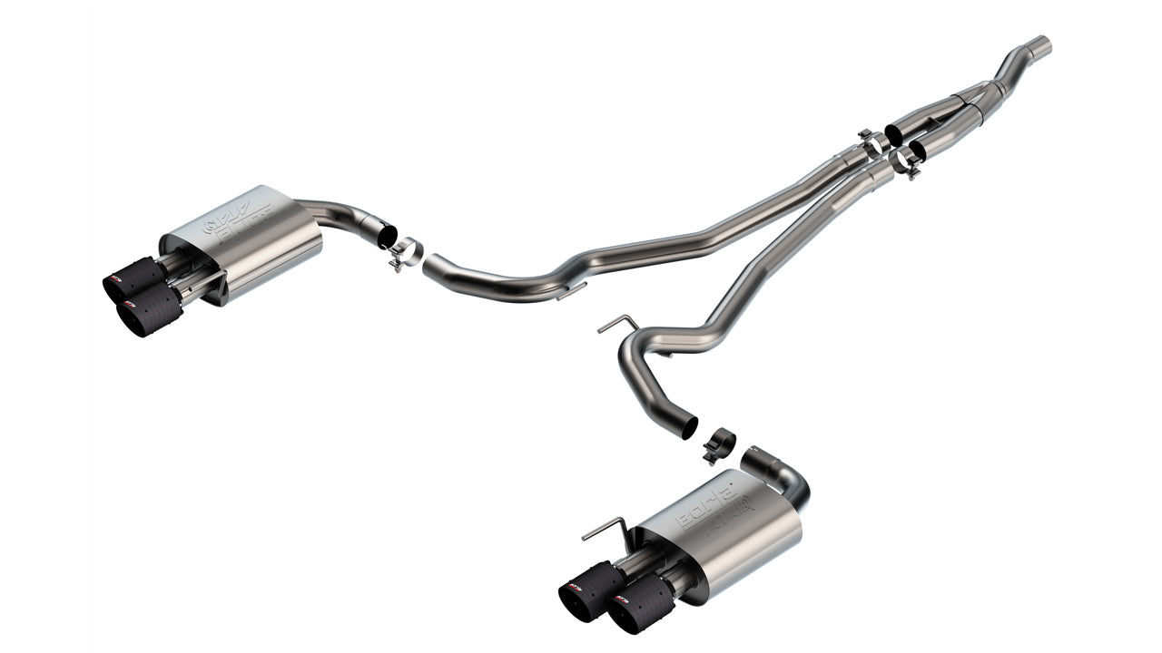 Borla 2024 Ford Mustang 2.3L Ecoboost ATAK Catback Exhaust CF BA w/ Quad Tips