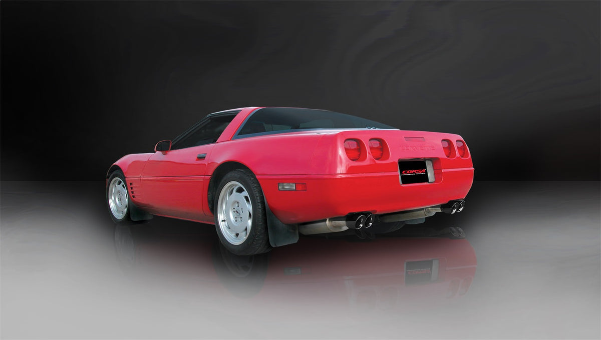 Corsa 1992-1995 Chevrolet Corvette C4 5.7L V8 LT1 Sport Cat-Back Exhaust w/ Twin 3.5in Black Tips - 14116BLK