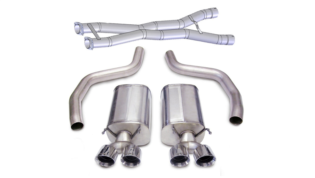 Corsa 2012-2013 Chevrolet Corvette C6 ZR1 Sport Cat-Back Dual Rear Exit w/ Twin 4.0in Pol Tips - 14164CB3