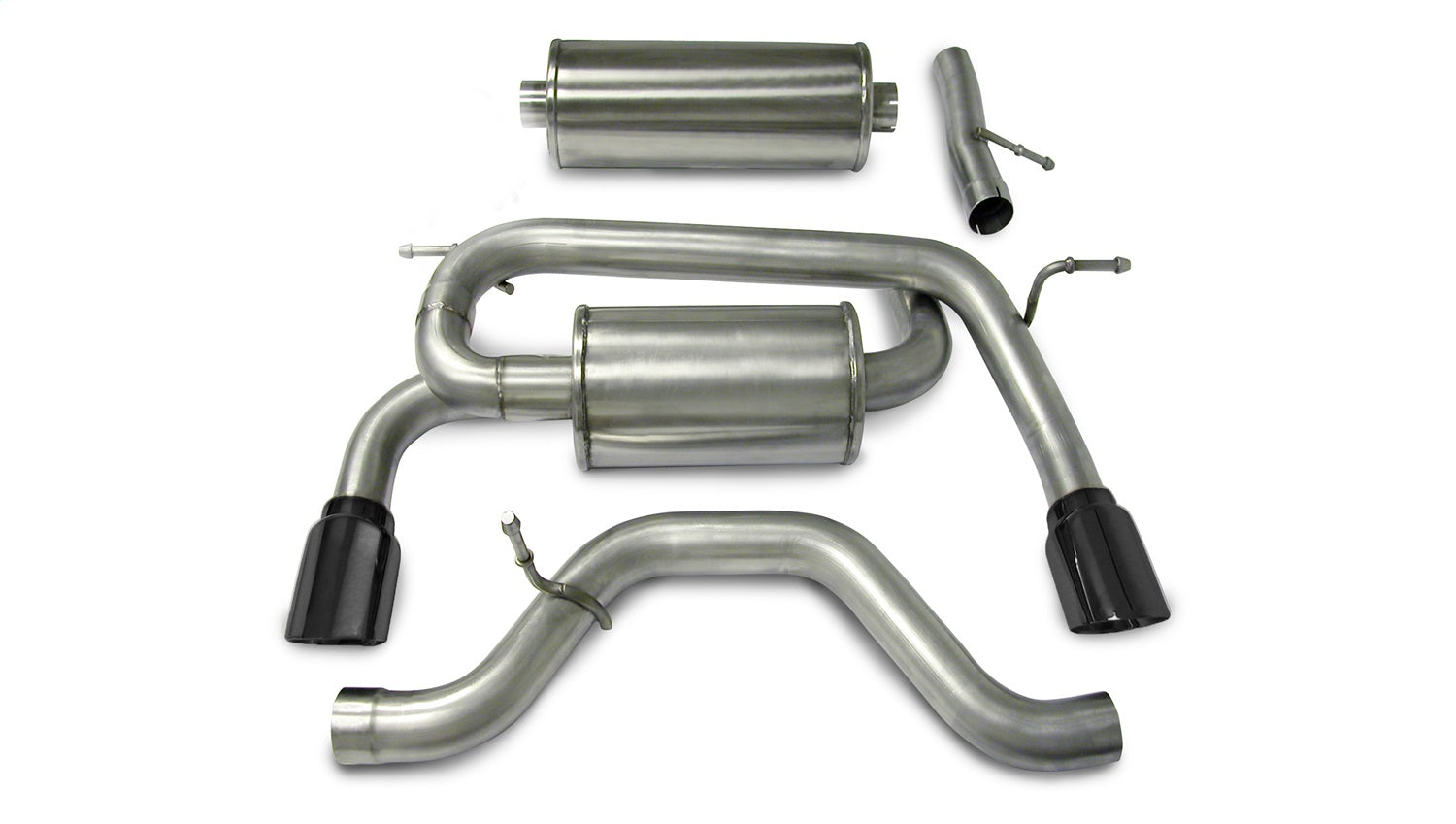 Corsa 2006-2008 Hummer H3 3in Cat-Back Dual Rear w Single 4in Black Pro-Series Tips - 14212BLK