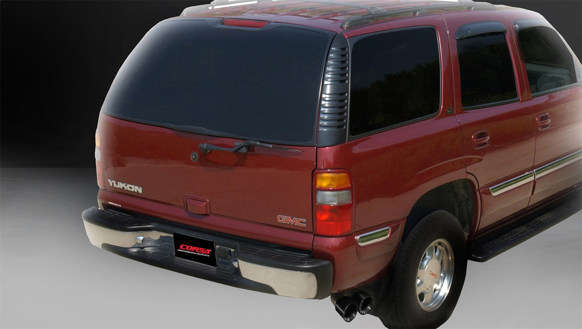 Corsa 2001-2006 Chevrolet Tahoe 5.3L V8 3in Cat-Back Single Side w Twin 4in Black Pro-Series Tips - 14232BLK