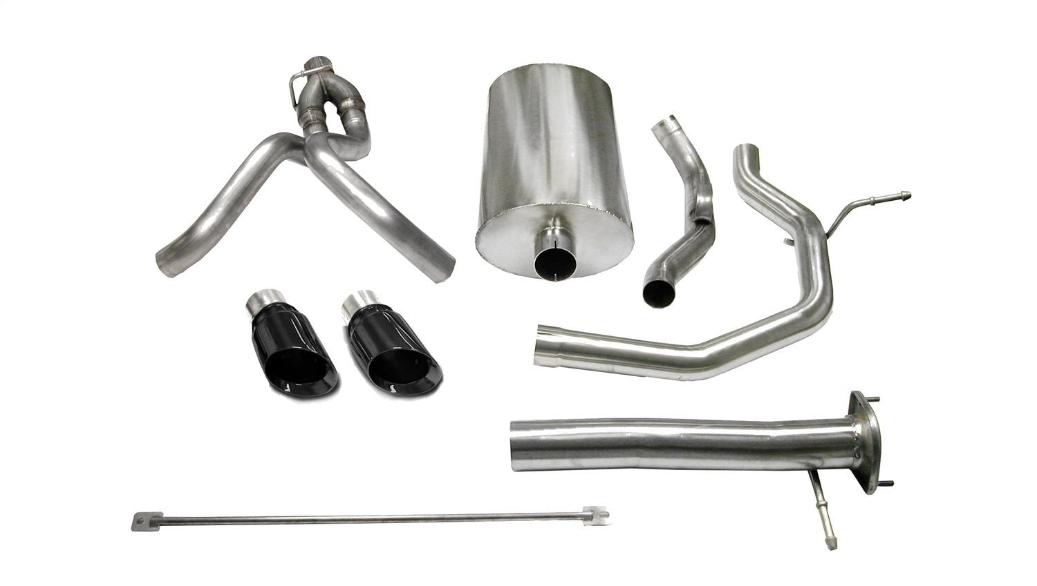 Corsa 2005-2006 Chevrolet SSR 5.3L V8 3in Cat-Back Dual Rear w Single 4in Black Pro-Series Tips - 14254BLK