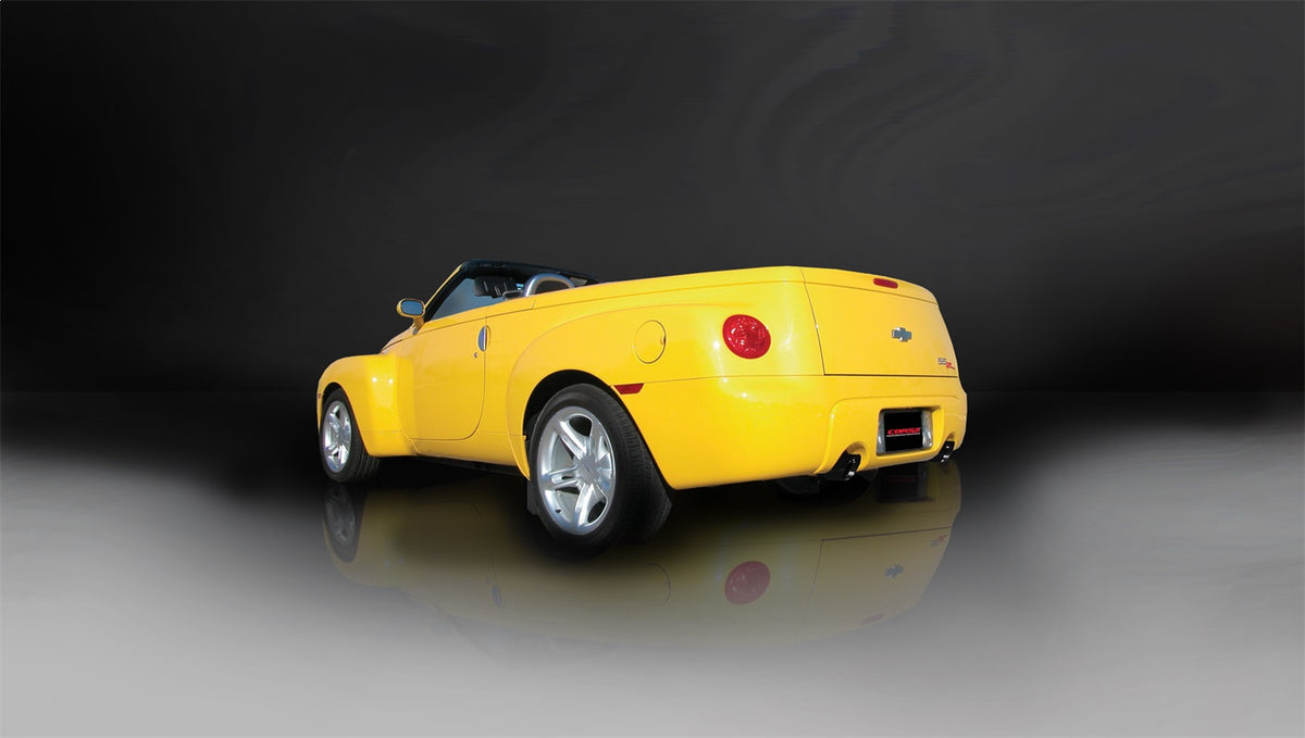 Corsa 2005-2006 Chevrolet SSR 5.3L V8 3in Cat-Back Dual Rear w Single 4in Black Pro-Series Tips - 14254BLK
