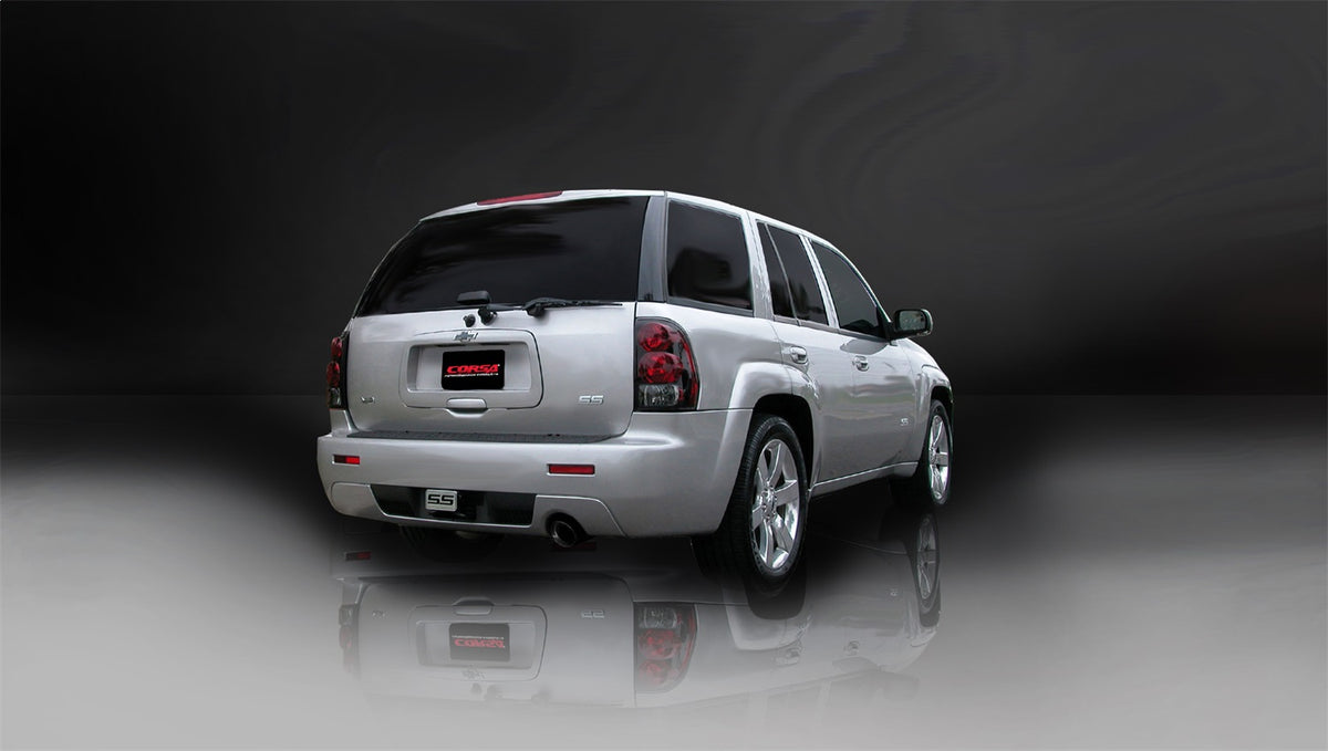 Corsa 2006-2008 Chevrolet Trailblazer SS 6.0L V8 Black Sport Cat-Back Exhaust - 14256BLK