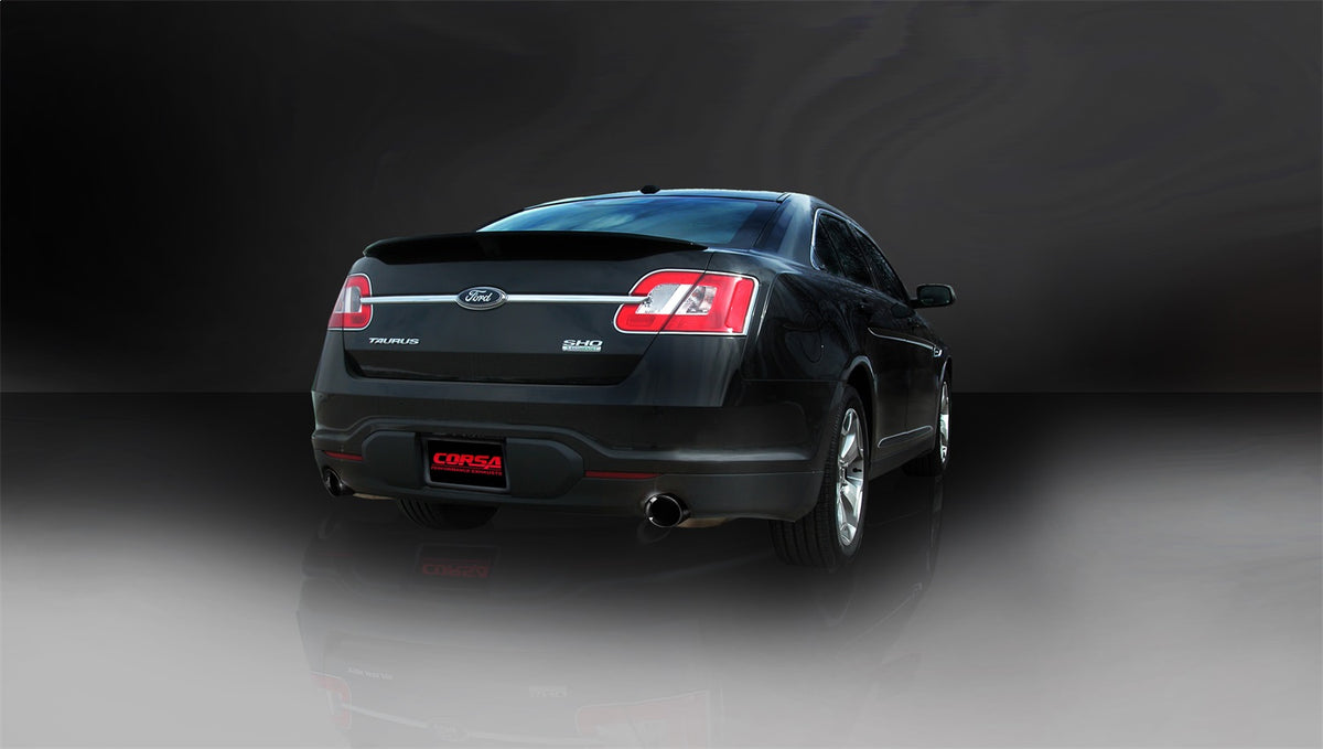 Corsa 2010-2019 Ford Taurus SHO 3.5L V6 Turbo Sport Cat-Back Exhaust w/ Dual 4in Black Tips - 14315BLK