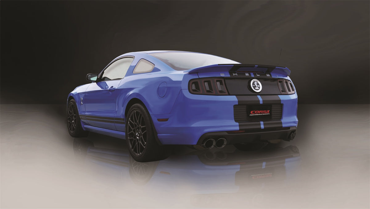 Corsa 2013-2014 Ford Mustang Shelby GT500 5.8L V8 Black Sport Axle-Back Exhaust - 14321BLK