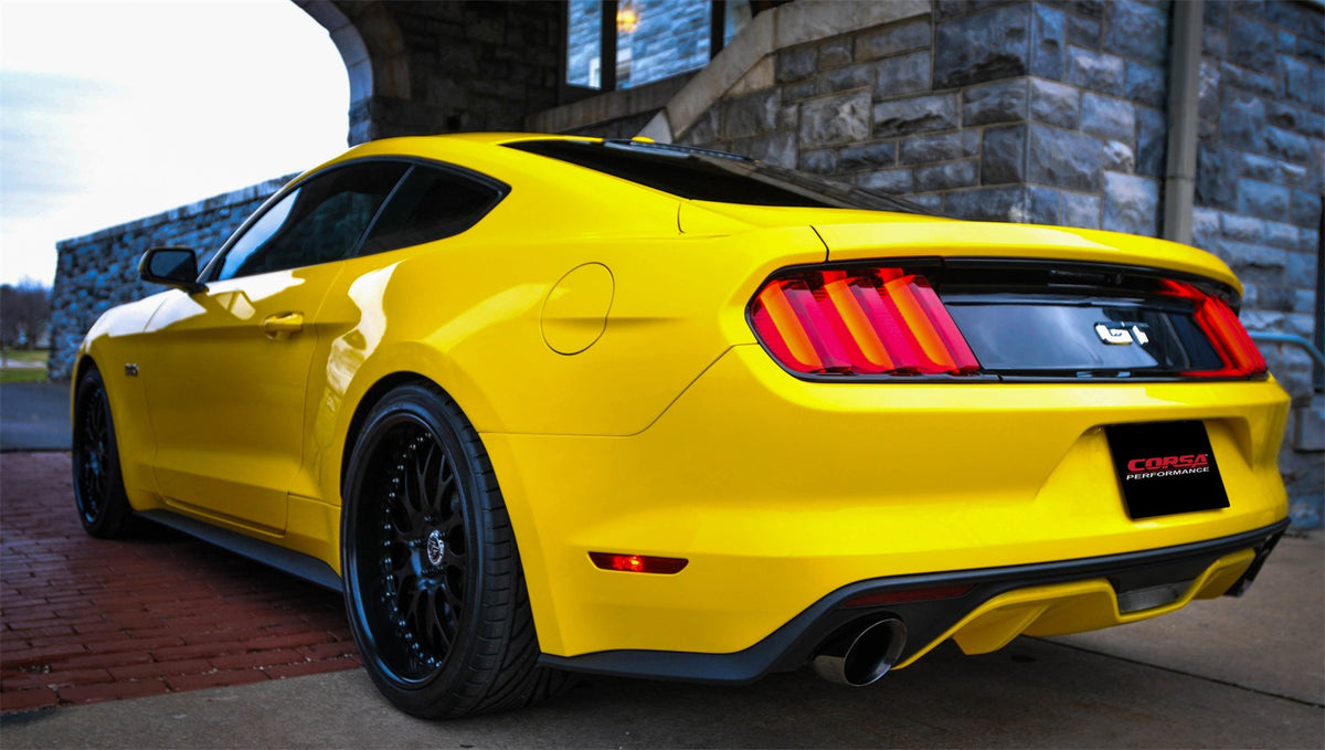 Corsa 2015-2017 Ford Mustang GT 5.0 3in Axle Back Exhaust Black Dual 4.5in Tip Sport - 14326BLK