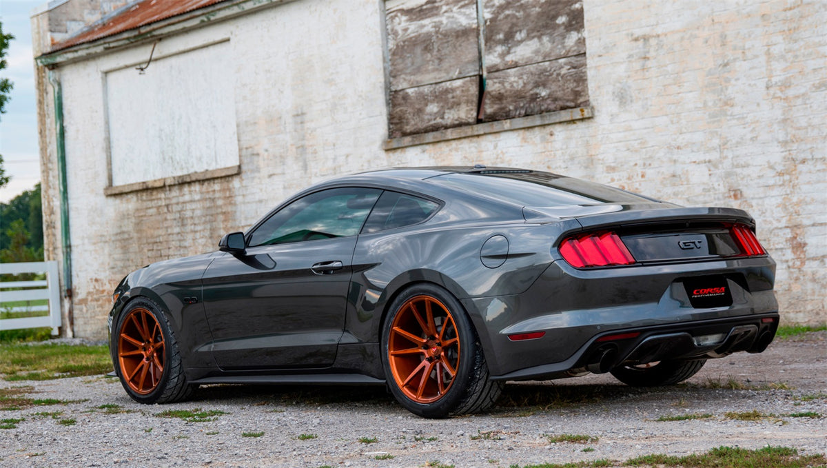Corsa 2015 Ford Mustang GT 5.0 3in Axle Back Exhaust Black Dual Tips (Touring) - 14329BLK