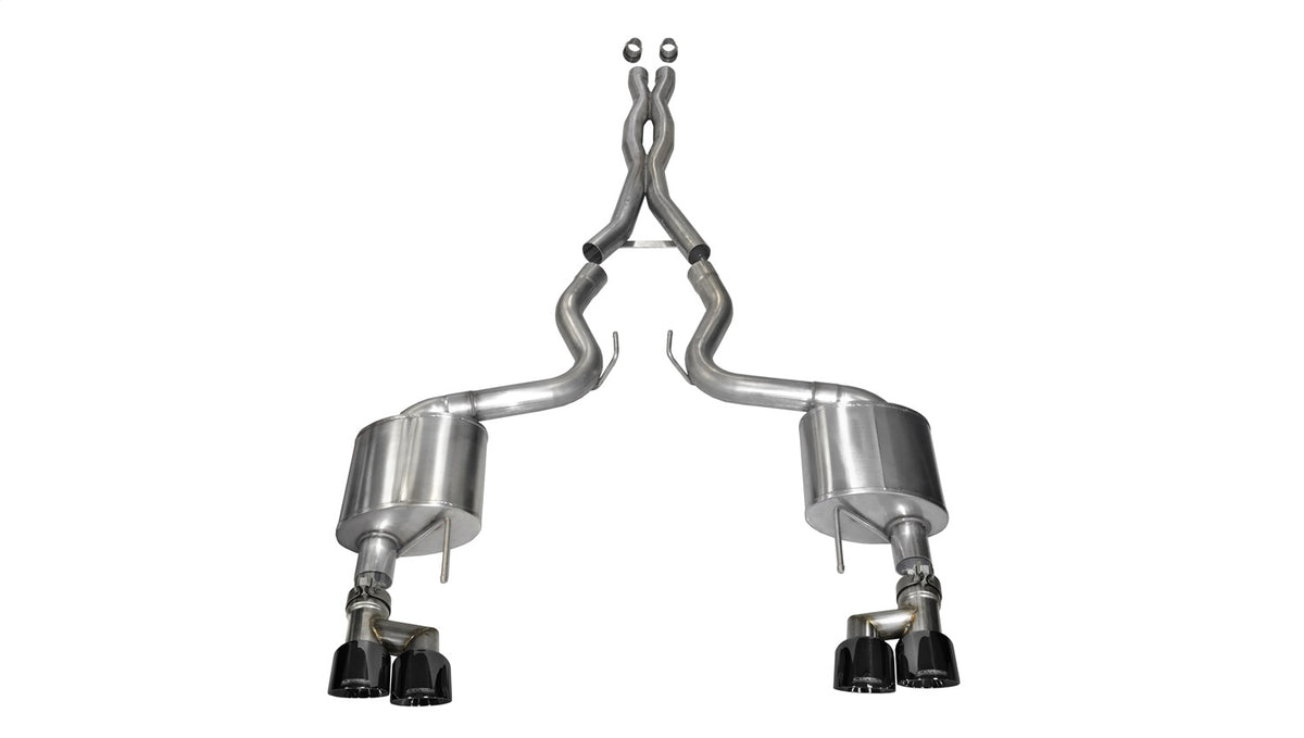 Corsa 15-16 Ford Mustang GT 5.0 3in Cat Back Exhaust Black Quad Tips (Xtreme) - 14335BLK