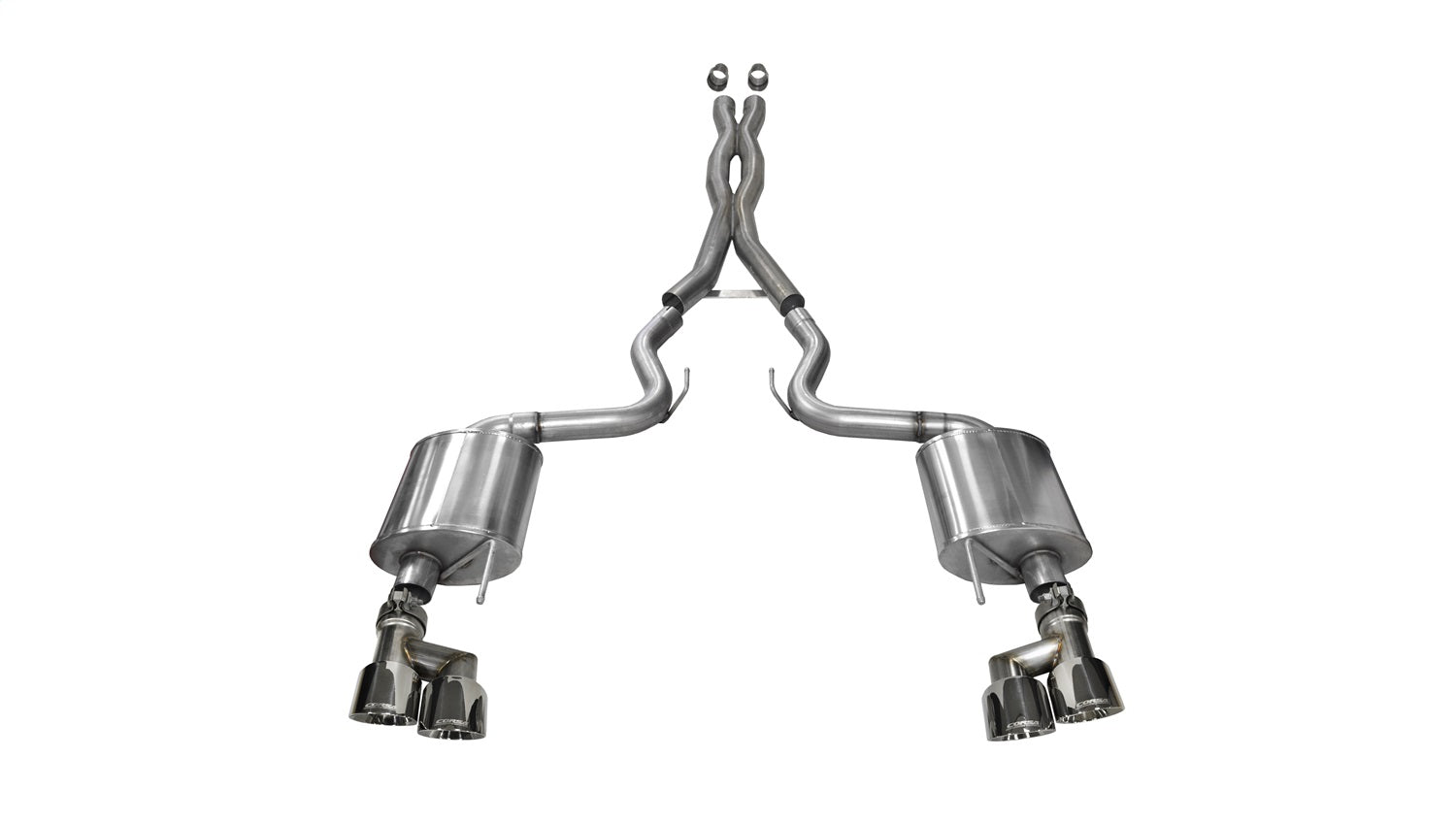 Corsa 15-16 Ford Mustang GT 5.0 3in Cat Back Exhaust Polish Quad Tips (Sport) - 14337