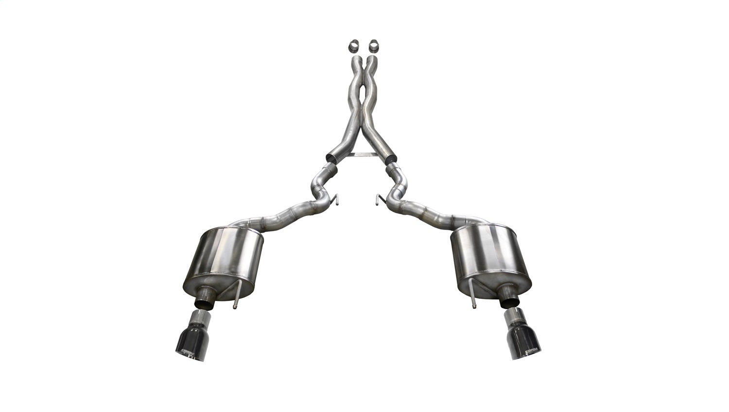 Corsa 2015-2017 Ford Mustang GT Convertible 5.0L V8 Black Xtreme Dual Rear Exit Exhaust - 14342BLK