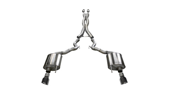 Corsa 2015-2017 Ford Mustang GT Convertible 5.0L V8 Black Xtreme Dual Rear Exit Exhaust - 14342BLK