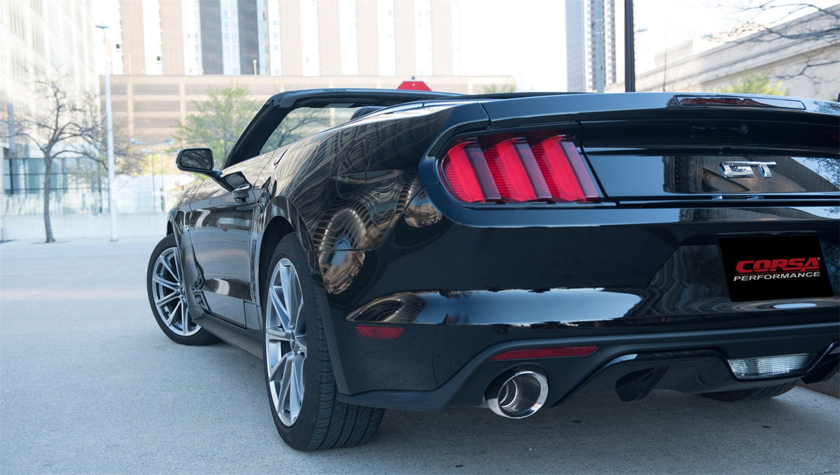 Corsa 2015-2017 Ford Mustang GT Convertible 5.0L V8 Polished Xtreme Dual Rear Exit Exhaust - 14342