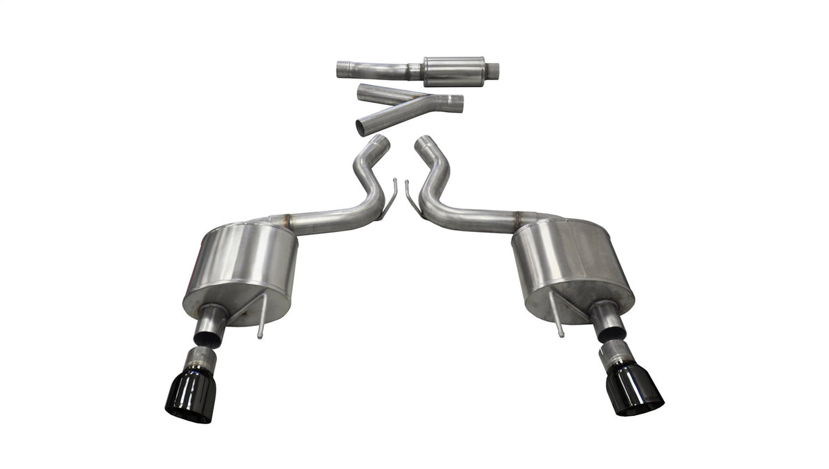 Corsa 15-23 Ford Mustang EcoBoost 2.3T Sport 3in Cat-Back Dual Rear Exit Black Tips - 14343BLK