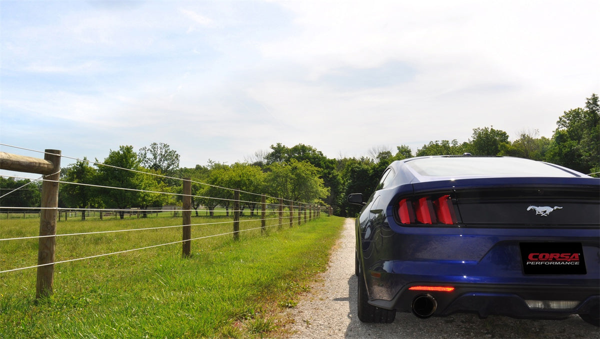 Corsa 15-23 Ford Mustang EcoBoost 2.3T Sport 3in Cat-Back Dual Rear Exit Black Tips - 14343BLK