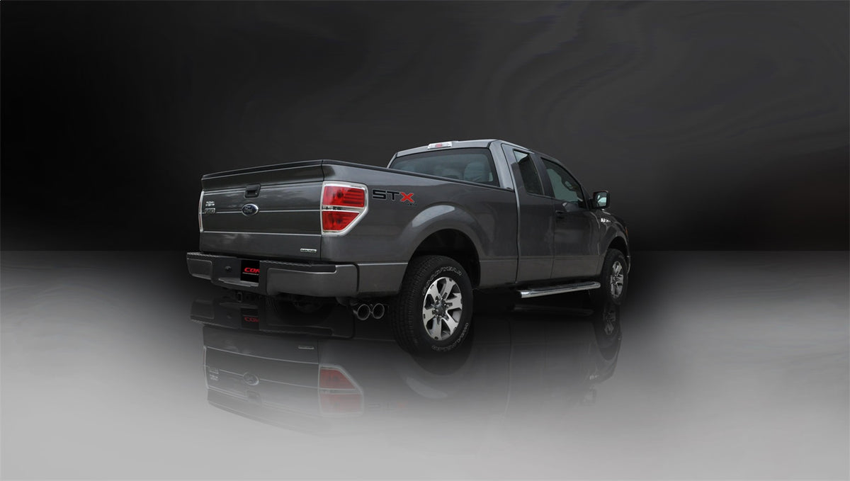 Corsa 2011-2014 Ford F-150 5.0L V8 Black Sport Cat-Back Exhaust - 14393BLK