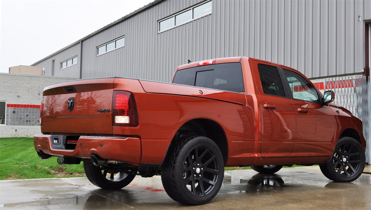 Corsa 09-14 Dodge Ram 1500 4.7L/5.7L V8 Quad/Crew Cab/Short Bed Black Dual Rear Exit Cat-Back Exhaus - 14405BLK