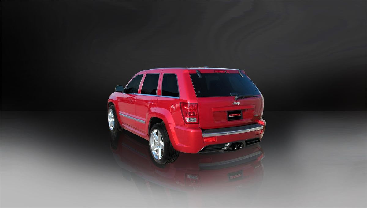 Corsa 2006-2010 Jeep Grand Cherokee 6.1L SRT-8 V8 Black Sport Cat-Back Exhaust - 14451BLK