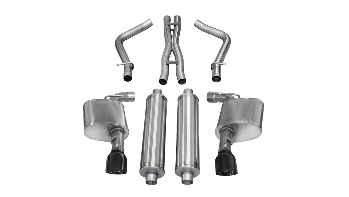 Corsa 2012-2014 Dodge Charger SRT-8 6.4L V8 Black Xtreme Cat-Back Exhaust - 14464BLK