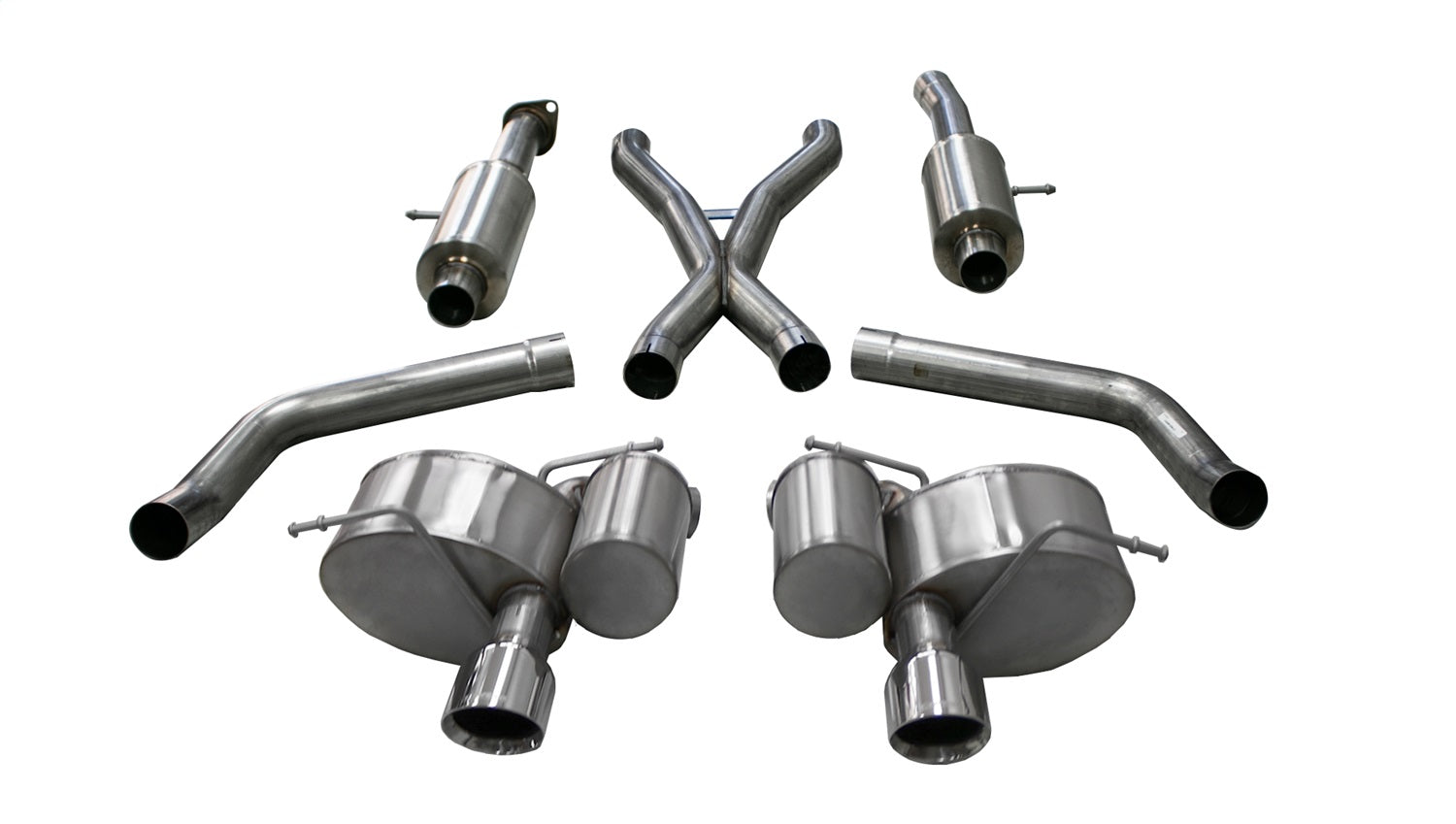 Corsa 2012-2013 Jeep Grand Cherokee 6.4L V8 Polished Sport Cat-Back Exhaust - 14466
