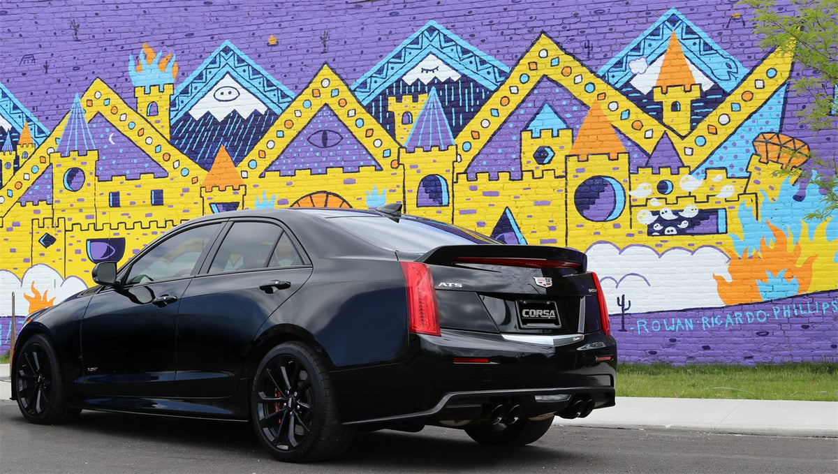 Corsa 2016-2019 Cadillac ATS-V 3.6T 4in Black Sport Axle-Back Exhaust - 14478BLK