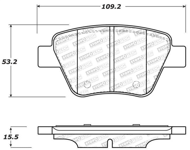 StopTech 10-12 Audi A3 Street Select Rear Brake Pads - 305.14560