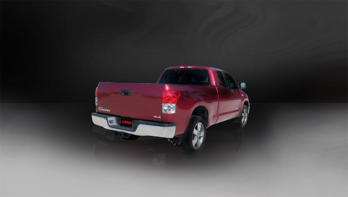 Corsa 2009-2010 Toyota Tundra 5.7L V8 3in Cat-Back Single Side w Twin 4in Black Pro-Series Tips - 14572BLK