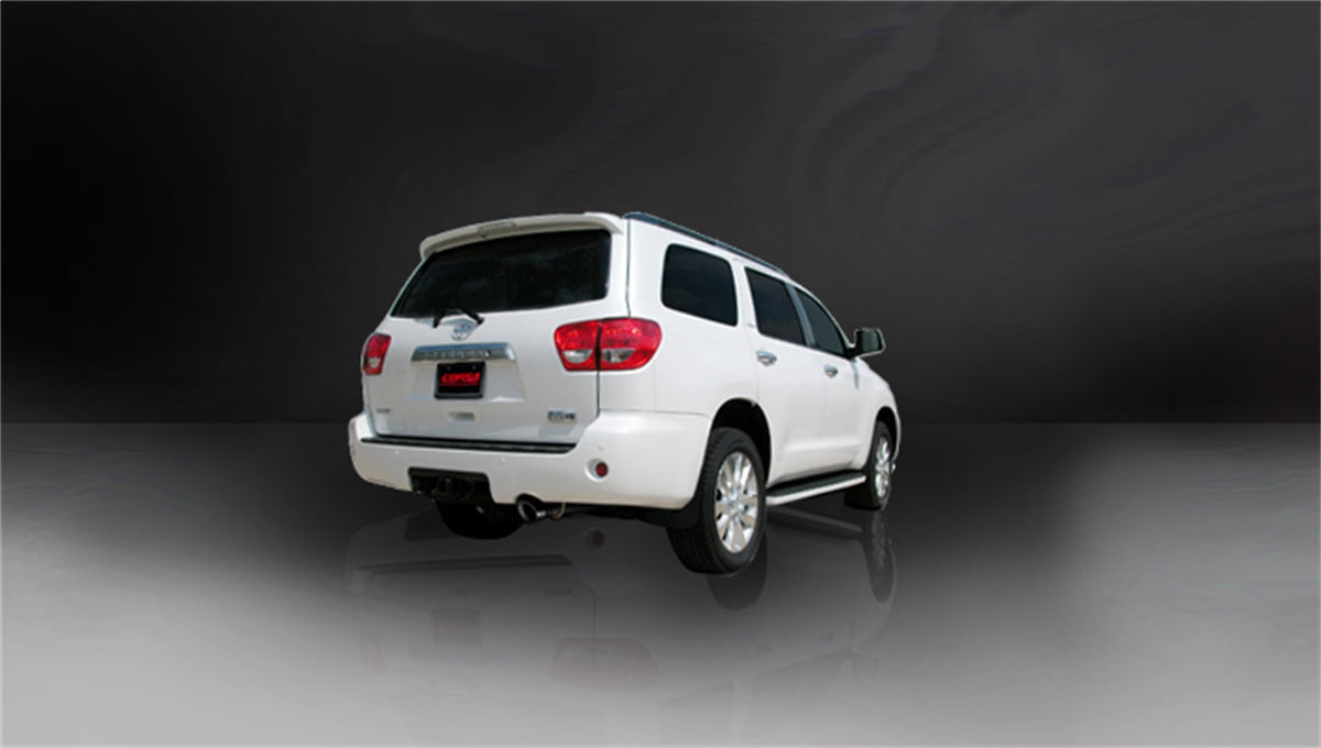 Corsa 2008-2017 Toyota Sequoia 5.7L V8 Touring Cat-Back Exhaust w/Black 4in Tip - 14573BLK