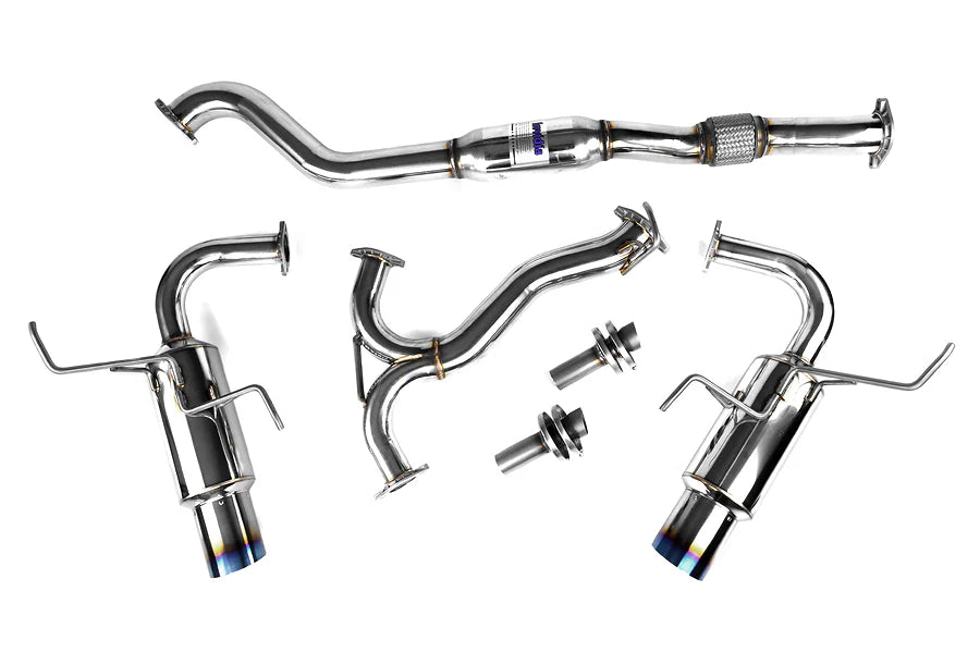 Invidia 08+ Subaru WRX/STI 4dr N1 Twin Outlet Single Layer Tip Titanium Cat-Back Exhaust - HS11STIGTT