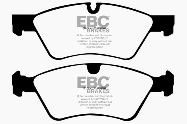 EBC 07-09 Mercedes-Benz R-Class R320 3.0 TD Greenstuff Front Brake Pads - DP21592 for 2006-2012 Mercedes Benz R Class - front