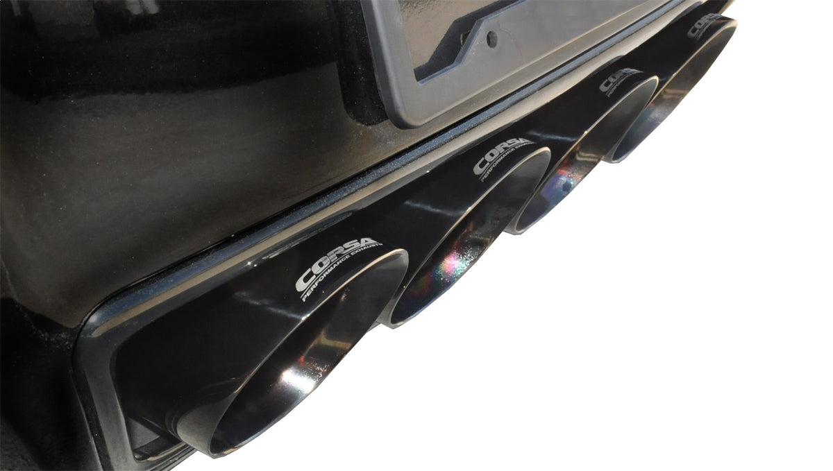 Corsa 2014 Corvette C7 Coupe 6.2L V8 AT/MT 2.75in Valve-Back Dual Rear Exit Black Sport Exhaust - 14764BLK