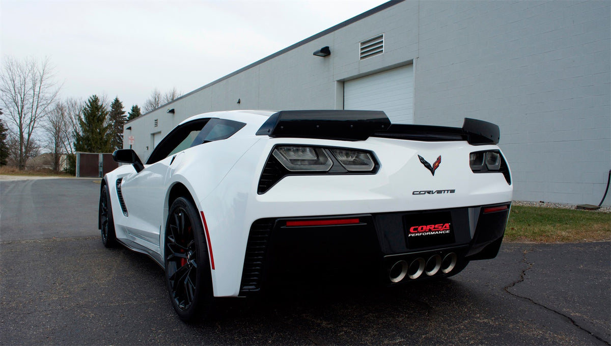 Corsa 17-19 Chevy Corvette Z06 (Grand Sport Only) 3in Axle Back Xtreme Exhaust Pol Quad 4.5in Tip - 14766