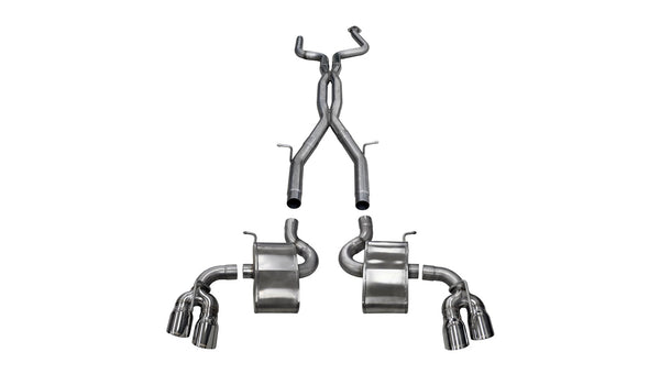 Corsa 2016-2024 Chevy Camaro SS 6.2L Xtreme+ 2.75in Cat-Back Dual Rear Exit w/ Twin 4in PolishedTips - 14770