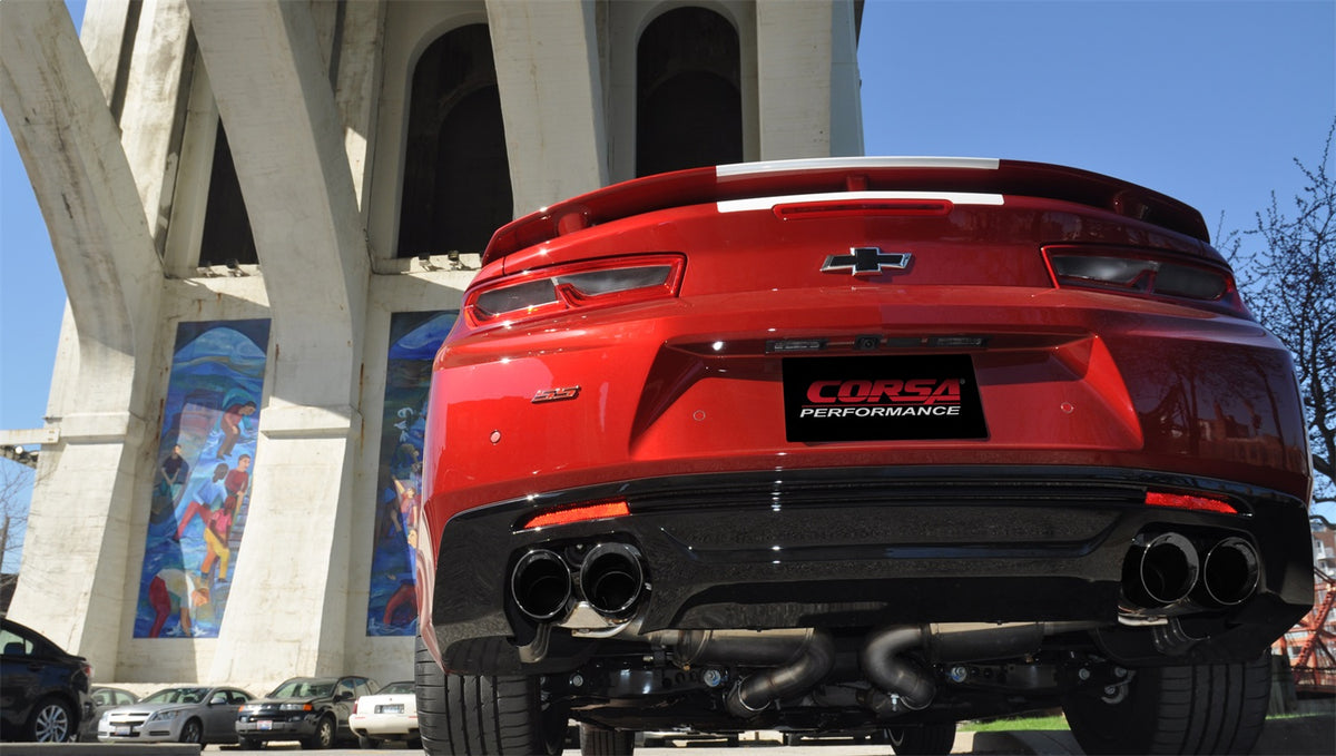 Corsa 2017-24 Chevy Camaro ZL1 2.75in Inlet / 4.0in Outlet Black PVD Tip Kit (For Corsa ExhaustOnly) - 14774BLK