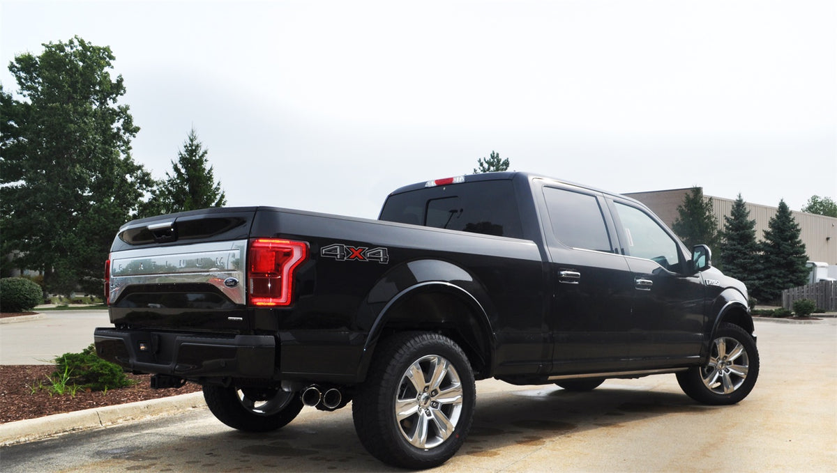 Corsa 2015 Ford F-150 3.5L Ecoboost (Super Crew Cab) Black Sport Single Side Dual 4in Tips CB Exh - 14836BLK